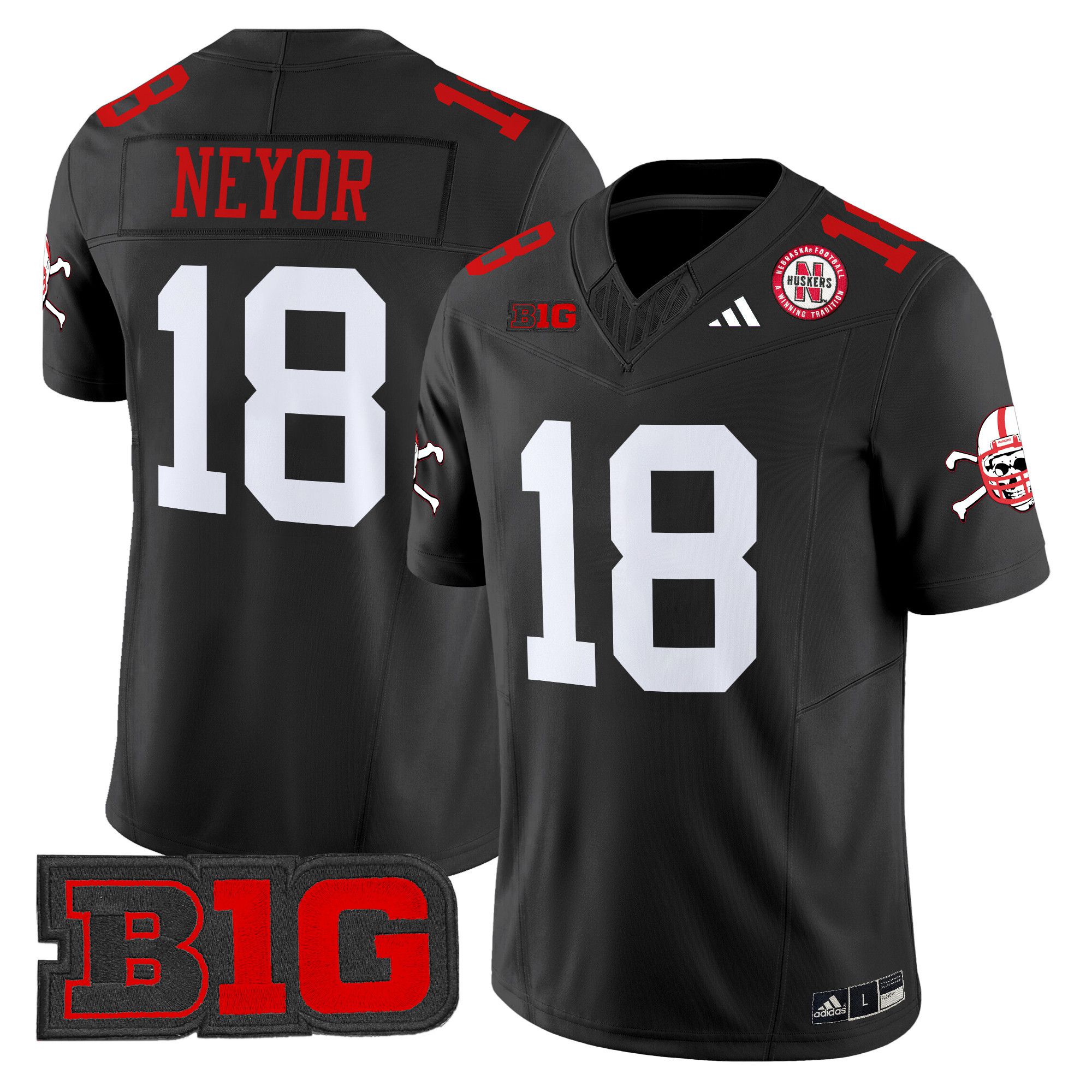 Men Nebraska Cornhuskers #18 Neyor Black 2024 Vapor Limited NCAA Jersey style 1->ncaa teams->NCAA Jersey